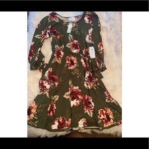 Green floral dress